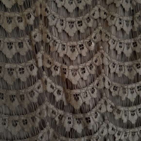 Laurel Brown Scalloped Lace Sleeveless Dress – Elegant & Lined – Size L - Picture 3 of 6